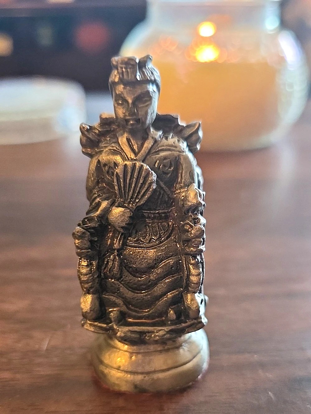 Vintage Metal Asian Chess Piece Figurine(T)